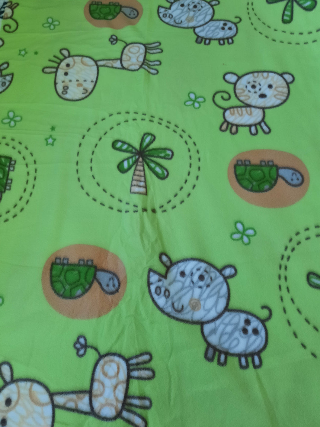 Throw Blanket - Safari Animals on Green Fleece::Matching