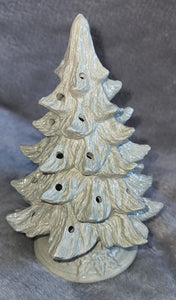 Ceramic Holiday / Christmas Decoration - Tree, Nowell: Small; Base - Holly; Lighted