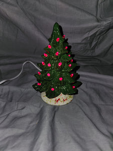 Ceramic Christmas Decoration - Tree, Nowell: Small; Base - Holly; Lighted