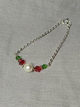 Kid Bracelet - White Pearl, Red Crystal, Green Crystal