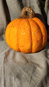 Ceramic Thanksgiving / Fall Decoration -  Pumpkin, Fat Medium